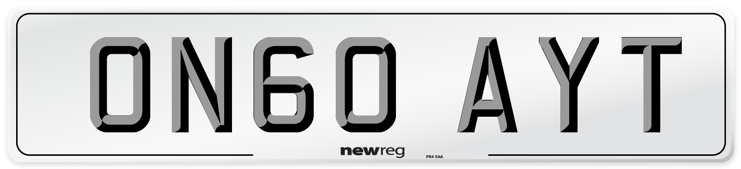 ON60 AYT Number Plate from New Reg